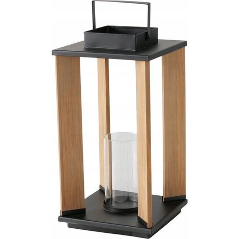 Boltze Loft Ventana lanterna in legno 20,7 x 20,7 cm