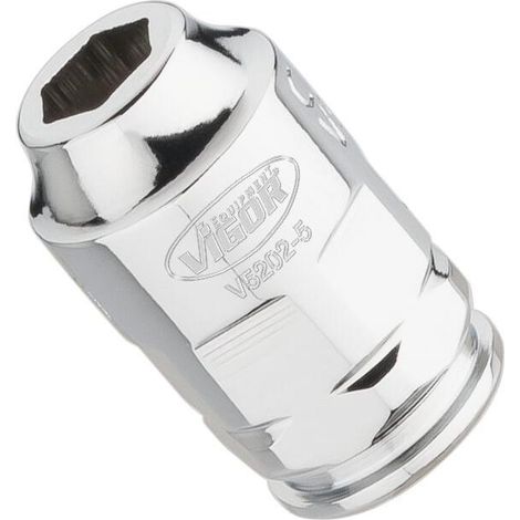 VIGOR Douille à cliquet extra-plate V5202-5 Carré creux 6,3 mm (1/4 pouce) Profil hexagonal extérieur 5 (1/4)