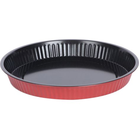 Set mit 2 Pizzablechen, Kuchenform (25 cm Durchmesser), Stahl, Antihaftbeschichtung, schwarz (1/3)