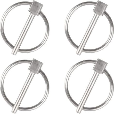 Sicherheitsnadel, 4 Stück, Durchmesser 3 mm, runde Sicherheitsnadel aus Edelstahl, Anhängersicherungsnadel, Lynch-Befestigungsnadel für Gleise, Landwirtschaft, Rasen