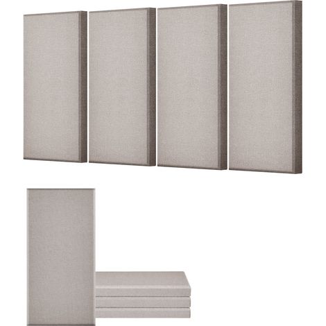 Panneau Acoustique Mural Autocollant, Lot de 4, Panneaux Insonorisants Muraux en Fibre de Verre 60x30x5 cm, Isolation Phonique pour Home Cinéma, Studio, Bureau, Salle de Réunion, Couleur Camel (1/5)
