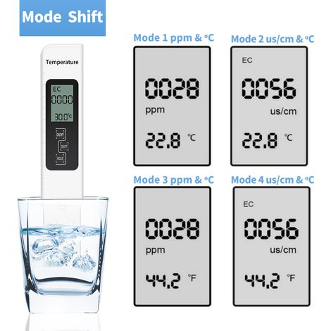 Wasserqualitätsmessgerät (TDS, EC, Temperatur) für Aquarien und Schwimmbäder (1/5)