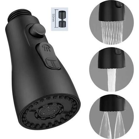 Équipement de cuisine : mitigeur de cuisine, robinet de cuisine pivotant à 360°, 1 pièce noire, 1 pièce assortie, 1 pièce Swa (1/5)