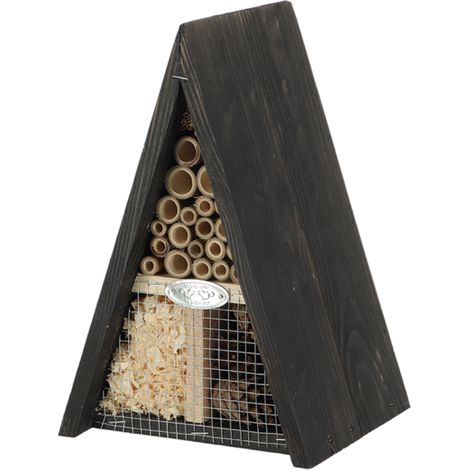 Hôtel à insectes en bois en forme de wigwam - Marron - H 27,2 cm - Livraison gratuite (1/5)