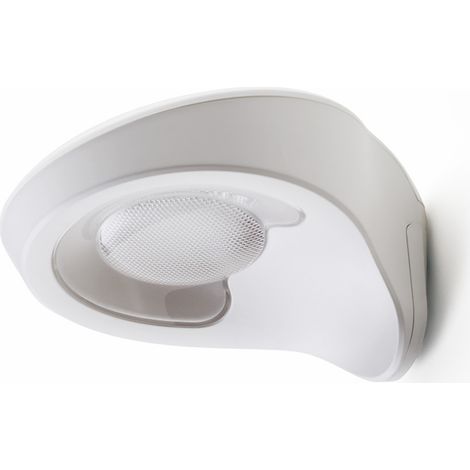Lampe murale solaire rechargeable étanche IP65 avec capteur radar, pour extérieur, jardin ou couloir. Boîtier blanc - lumière blanche. (1/5)