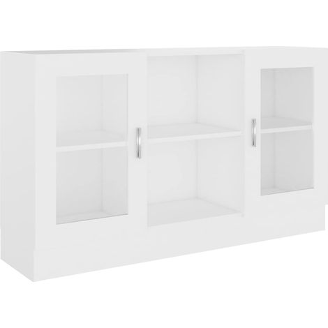 Maison Exclusive - Armoire à vitrine Blanc 120x30,5x70 cm Bois d'ingénierie (1/5)