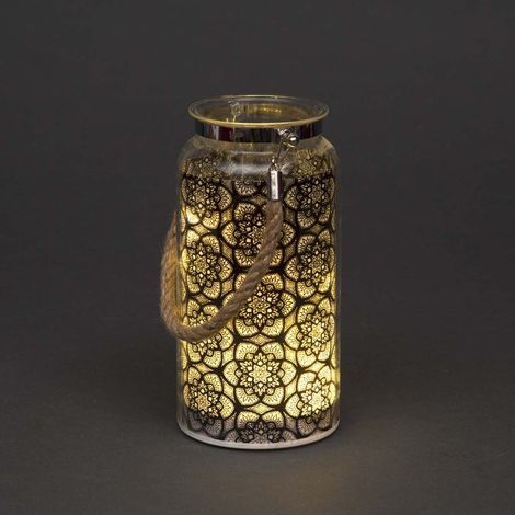 2cm Christmas Decorated Jar Table Flowers Design Black Lantern Light (1/3)
