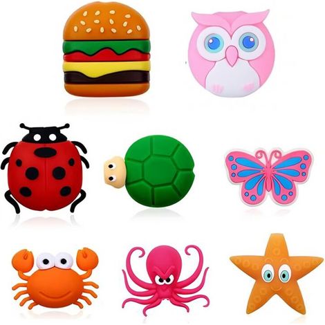 Gaines de protection pour connecteurs de câbles de données, lot de 8, en forme de fruits et d'animaux. (1/5)