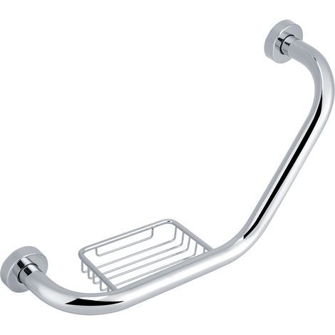 Barre d'Appui Douche,Barre avec Porte-Savon Rampe de Salle Bain WC Poignée sécurité pour bras baignoire en acier inoxydable Porte Main Courante Acier Inoxydable d'appui baignoire-douche porte- (1/5)