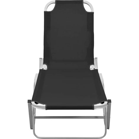 Maison Exclusive - Lettino Prendisole in Alluminio e Textilene Nero (1/5)