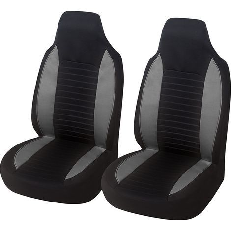 Housse de siège avant de voiture, protection monobloc en forme de baquet, compatible avec les airbags, intérieur de voiture, convient aux SUV et camions (gris) (1/5)