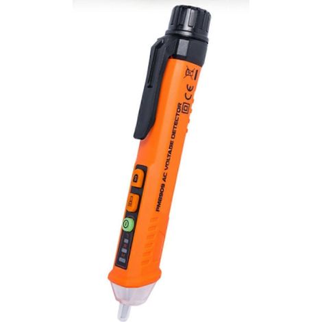 Stylo testeur de tension alternative sans contact, 12-1000 V CA, lampe torche LED, alarme sonore pour ligne vide/en temps réel (1/5)