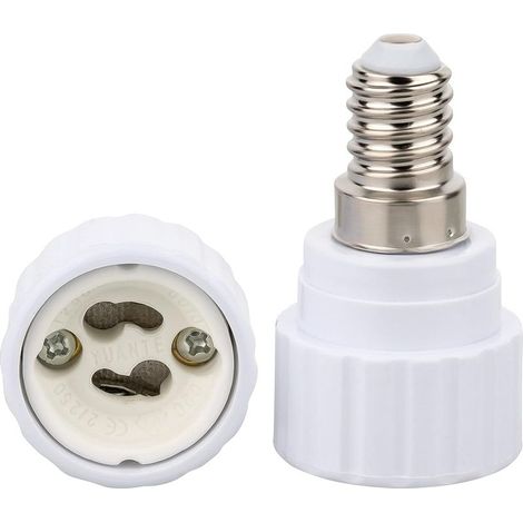 2pc Douille d'adaptateur E14 pour douille de lampe GU10 blanche Convertisseur LED pour lampes à économie d'énergie (max 250V/2A) Ampoules résistant à la chaleur Socle céramique
