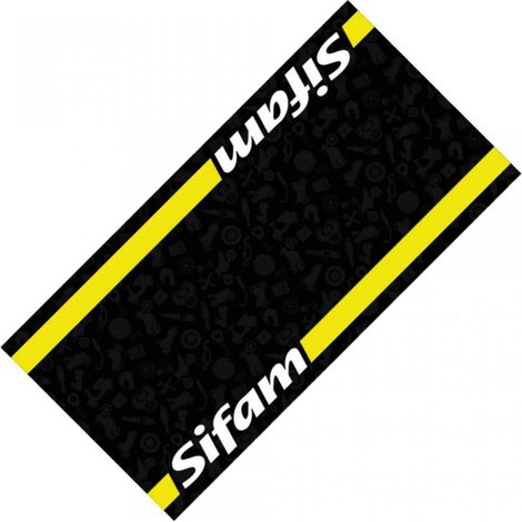 Tapis environnemental Sifam noir jaune blanc FIM pour paddock (1/5)