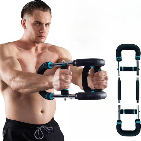Musculation Avant Bras pour Homme, Exerciseur de Bras Twister, Barre de Musculation Réglable, Avant-Bras, Triceps, Poitrine, Appareil de Fitness Portable pour La Maison (1/5)