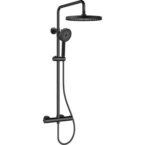 Swiss Aqua Technologies Colonna doccia XXL 250 con miscelatore termostatico, doccia a 3 getti, nero opaco (SATSSTKEC)