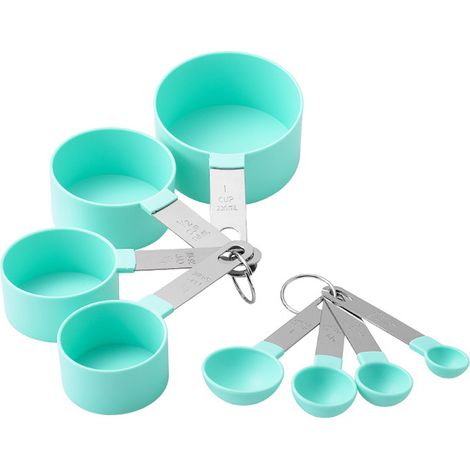 Ensemble de tasses et cuillères à mesurer, cuillère à soupe empilable avec manche en acier inoxydable, ensemble de mesure pour la cuisine et la pâtisserie