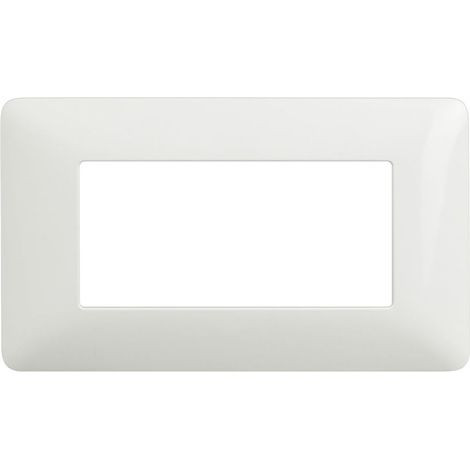 Placca Bianca  4 posti Compatibile Bticino Matix tipo am4804bbn