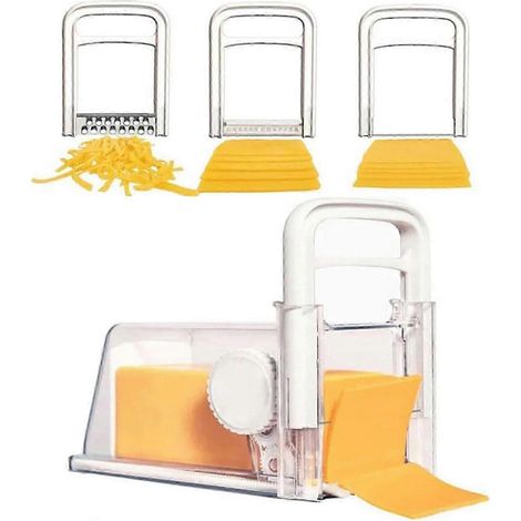 Coupe-fromage et trancheuse à beurre 4 en 1 : rangement portable et pratique (1/5)