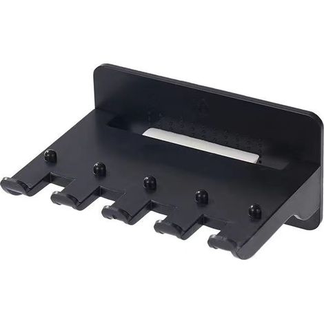 Porte-brosses à dents mural noir avec 4 compartiments, support de rangement pour brosses à dents, compatible avec le dentifrice, support mural pour salle de bain (1/5)