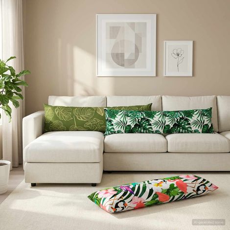 Housse de coussin HEERLEN Modèle feuille 40 x 145 cm Polyester (1/5)