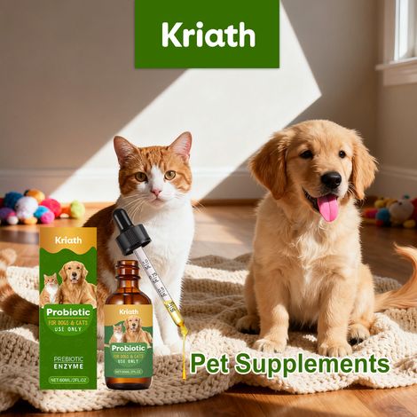 Gouttes probiotiques liquides pour chiens et chats : ingrédients doux pour la santé des animaux, complément alimentaire – 60 ml (1/5)