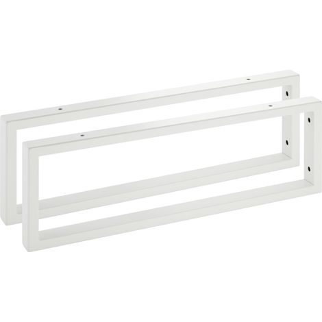 2 Stück Waschtischkonsole WK450 rechteckig 450 x 150 mm Stahl Weiß matt