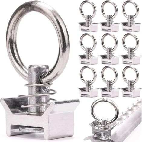 Confezione da 10 accessori di fissaggio facili da usare, perno facile con anello, binario di fissaggio per camion, binario di fissaggio per aerei