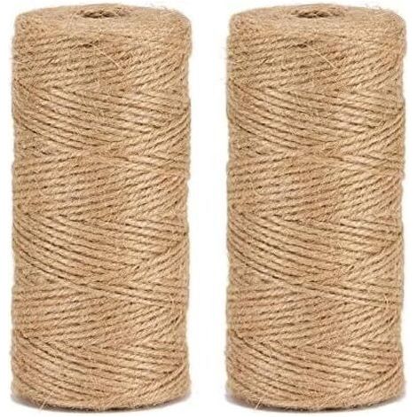 FENOPLASTICALa cordeline Ficelle Jute Naturel Ø1.5mm ±100m, manuelles, Naturelle， trois brins,200m(Lot de 2) (1/5)