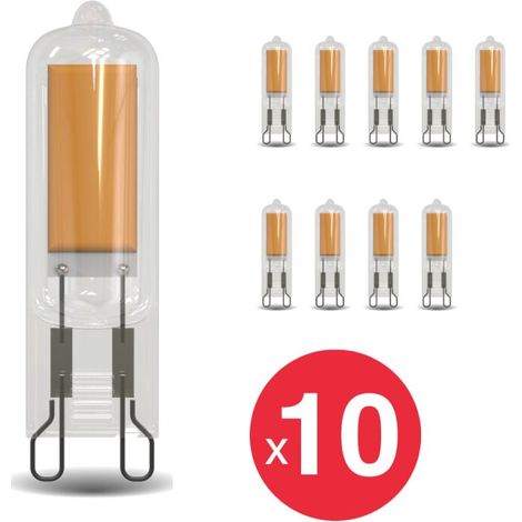 Set mit 10 LED-Miniaturlampen G9, 420 lm, 3,7 W, warmweiß 3000 K – energiesparend, dimmbar (ohne Logo oder Marke)