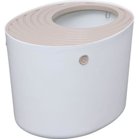 Iris Ohyama – Bac à litière fermé pour chat – Couvercle rainuré – Grande entrée ergonomique – Dimensions L52 x P41 x H37 cm – Pelle incluse