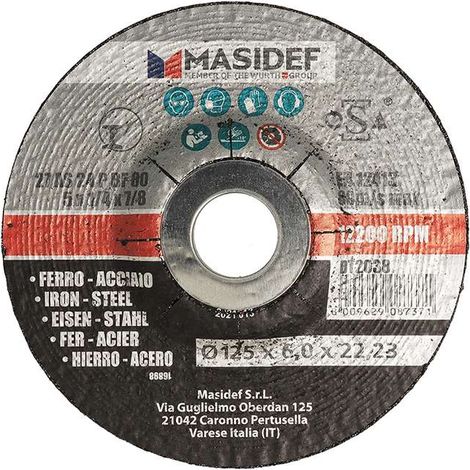 Mola da sbavo 125X6,0mm per acciaio e ferro