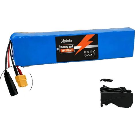 Batería de iones de litio, capacidad de 100000 mAh, BMS inteligente, cargador XT60-DC, 36V-a (1/2)