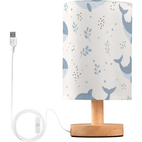 Kcldeci Blue Whales Lampe de chevet pour chambre Ă coucher (1/5)
