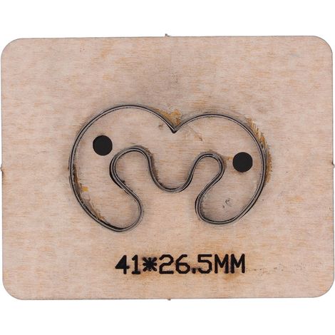 Matrice de découpe et de perforation pour cuir, bois et caoutchouc, forme n° 3, 41 x 26,5 mm (1/5)