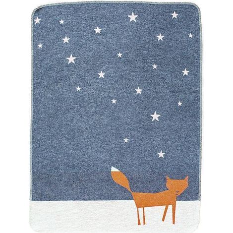 Babydecke KiDs "Fuchs" unter Sternen grau/rosa (1/2)