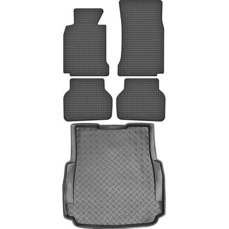 Juego de alfombrillas de goma para coche y alfombrilla para maletero para BMW Serie 5 E39 Sedán (1995-2004).