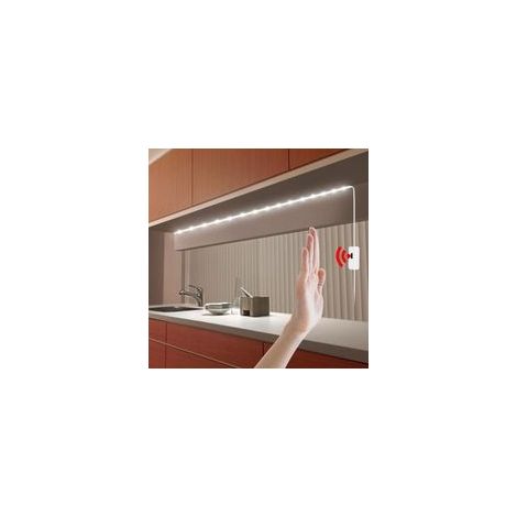 Bande LED 1m Détecteur Mouvement Rechargeable USB Lumière Chaude 2700K Étanche IP65 Adhésive pour Cuisine Armoire Salon Chambre Déco (1/4)