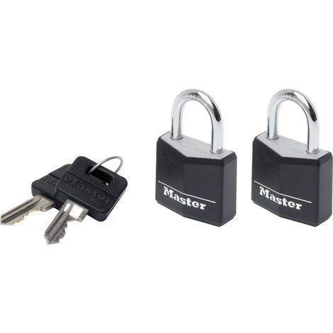 MASTER LOCK Vorhangschloss 9130 EURTBLK Vinyl schwarz, Br. 30 mm, gleichsp. SB-2