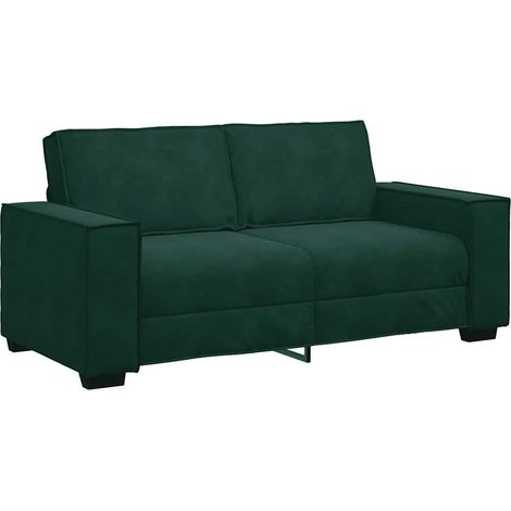 Divano a 2 Posti Sofa Verde Scuro 180x78x84 cm in Velluto (1/5)