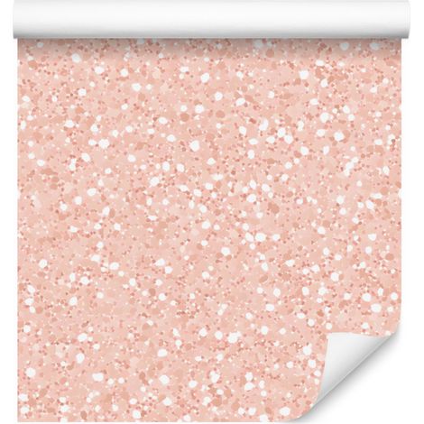 Papier peint pailleté pêche et crème pour salon et chambre 50x1000 cm (1/5)