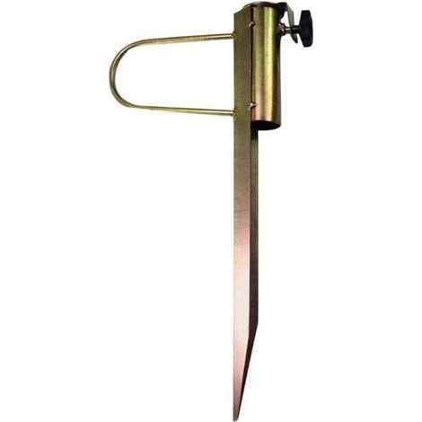 UlisemPied de parasol de plage, support en métal robuste, insert au sol, mât de drapeau, support de sable/herbe, piquet d'ancrage pour parasol de terrasse, mât de drapeau, canne à pêche (1/4)