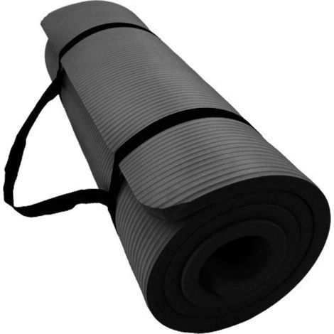 Sangle de tapis de yoga sport noire ultra épaisse de 1/2 pouce (1/4)
