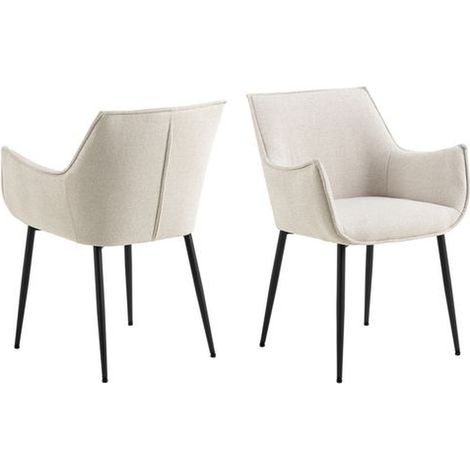 Lot de 2 chaises de salle à manger avec accoudoirs SORRENTO (1/5)