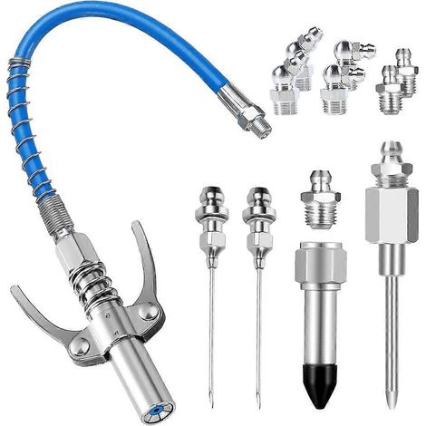 Kit de 12 graisseurs, comprenant des raccords rapides et des tuyaux, compatible avec les systèmes de lubrification automobiles, de tracteurs et industriels. (1/5)