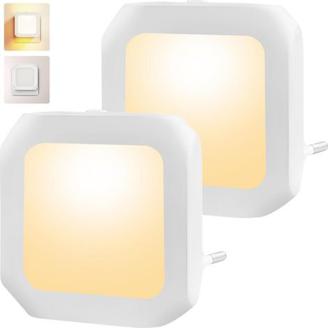 Luce notturna con 2 LED (spina/presa) - Luce LED a spina - Luce notturna - Luce calda - Dimmerabile - per camerette di neonati/bambini (1/4)