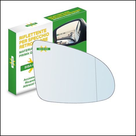 Vetro specchio retrovisore cromato asferico lato dx-passeggero per audi a2 (8z0)