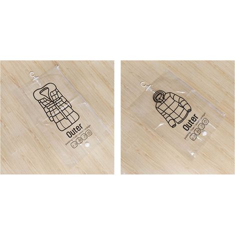 Sac de compression sous vide à suspension latérale, crochet pour vêtements, sac de rangement et d'organisation pour vêtements suspendus, housse anti-poussière pour vêtements (1/5)