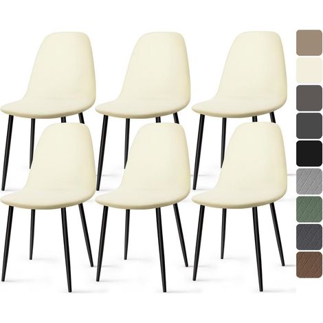 Stuhlhussen 6er Set, Stretch, Universal Spandex, abnehmbar, waschbar, creme-gelb (1/5)
