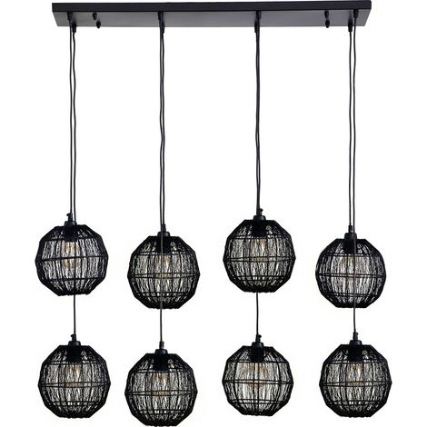 Globo - lámpara colgante - Hermi II - negro - metal - gran